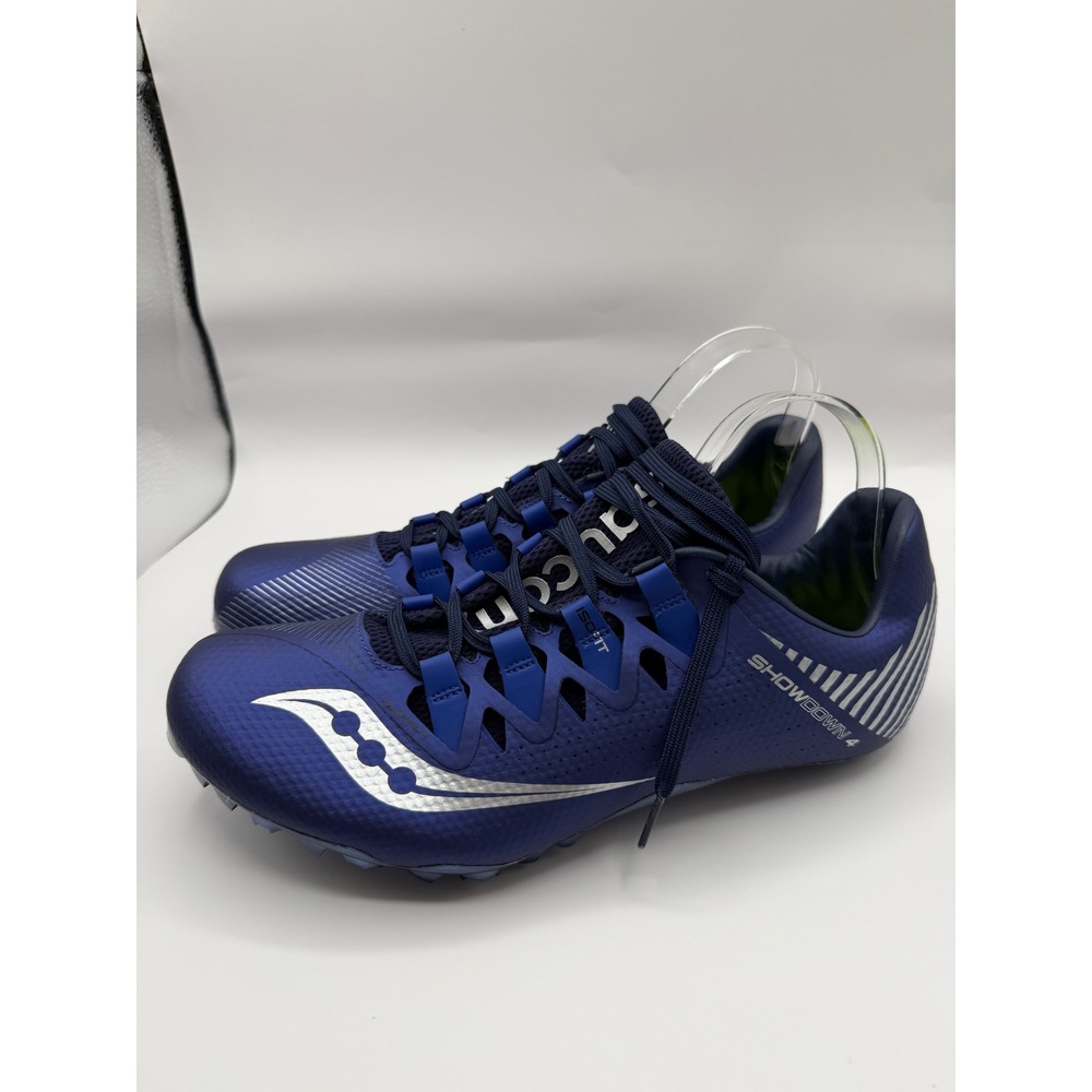 Saucony Showdown 4 Track Spikes Mens 10.5 Blue Silver S29033-4 Sprinting Shoes